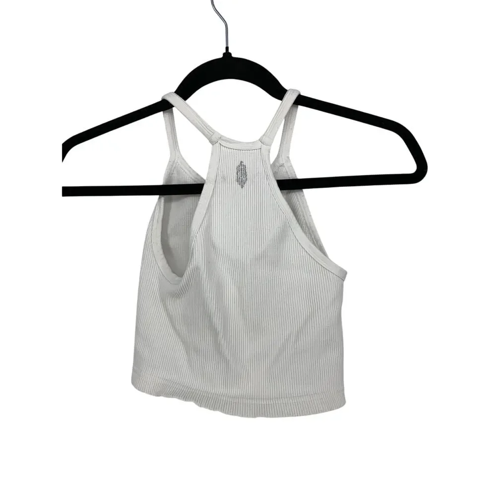 Free People Movement Womens Size XS Cropped Racerback Tank Top White